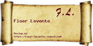 Fiser Levente névjegykártya
